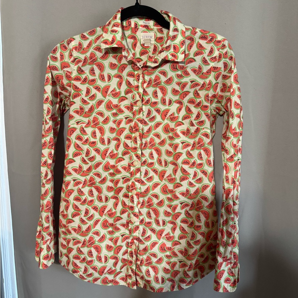 J. Crew Watermelon Print Shirt XXS
